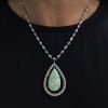 Vintage Opal and Diamond Pendant Necklace