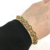 Vintage Filigree Turquoise Bracelet in 14kt Yellow Gold