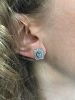 Modern Aquamarine and Diamond Stud Earrings