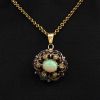 Antique Floral Opal Brooch Pendant