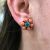 Birks Vintage Zircon and Coral Cluster 14kt Earrings 