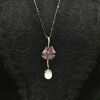 Modern Pearl Pink Sapphire Diamond Pendant