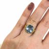 Vintage 4.49ct Blue Topaz Solitaire Ring