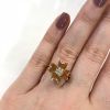 Diamond Solitaire Floral Ring