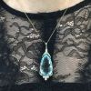 Art Deco 18.83ct Aquamarine and Diamond 18kt Pendant