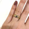 Vintage .24ct Sapphire and Diamond Ring in 18kt Yellow Gold