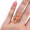 Marquise Coral Cluster Ring