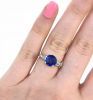 Art Deco Inspired Sapphire and Diamond Engagement Ring