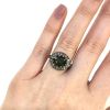Vintage Style Green Tourmaline and Diamond Ring