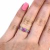 Vintage Pink Sapphire and Diamond Ring