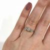 Vintage 3 Diamond Engagement Ring