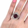 Victorian Inspired Ruby and Diamond Engagment Ring