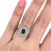 Vintage Inspired .76ct Sapphire and Diamond 18kt Ring