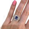 Art Deco Style Sapphire and Diamond Ring