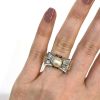 Retro Pearl and Diamond Bow Ring