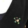 Bird and Leaf Modern Multi Gemstone Brooch