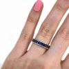 Modern Sapphire Half Eternity Band