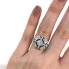 Art Deco Inspired Diamond and Sapphire Ring