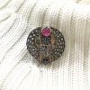 Victorian Sapphire Ruby Emerald Diamond Scarab Brooch