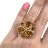 Modern 6.54ct Citrine and Diamond 18kt Ring