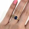 Modern Sapphire and Diamond Engagement Ring