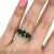 Modern Diopside and Diamond Ring