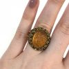 Vintage Carved Citrine Sunflower Ring