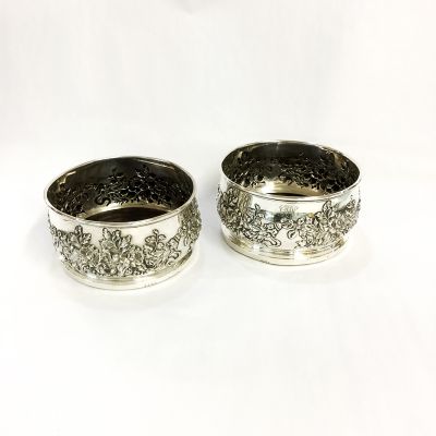 Antique Mauser Sterling Silver Bottle Coasters