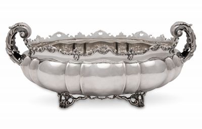 800 Fine Silver Centrepiece Bowl, Italian Mid 20th Century