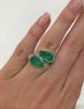 Vintage 3.84ct Emerald and Diamond Toi et Moi Ring in 14kt White Gold