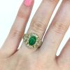 Vintage Jadeite Jade and Diamond Ring