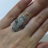 Art Deco Diamond and Synthetic Emerald Ring in Platinum