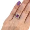 Vintage Pink Sapphire and Diamond Engagement Ring