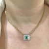 Vintage Emerald and Diamond Necklace
