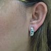 Modern Alexandrite and Diamond Huggie Earrings