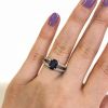Vintage 1.39ct Sapphire and Diamond Engagement Ring in 18kt White Gold