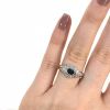 Art Deco Inspired Sapphire and Diamond Ring