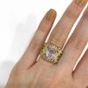 Modern Morganite Pink and Yellow Sapphire Diamond Ring