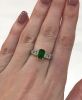 Modern Green Tourmaline and Diamond Ring