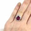 Vintage Rubellite Tourmaline and Diamond Ring