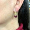 Vintage Red Rubellite (Tourmaline) and Diamond Earrings