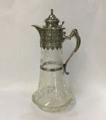 Gilt Silver and Wheel Cut Crystal Claret Jug