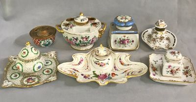 A Collection Of French & German Inkwells