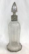 A German Hanau Silver and Cut Glass Decanter