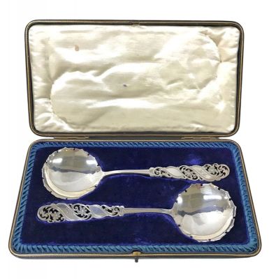 A Pair Of Sheffield Sterling Silver Serving Spoons, circa 1913