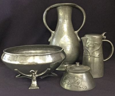 A Selection of Arts & Crafts Style Tudric Pewter