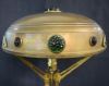 American Arts and Crafts “Jewelled” Brass Lamp