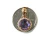 Modern Amethyst and Diamond Pendant 
