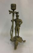 Antique Brass Figural Candlestick