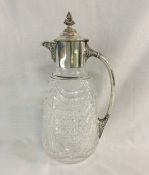 Antique Claret Jug with Sterling Silver Mounts